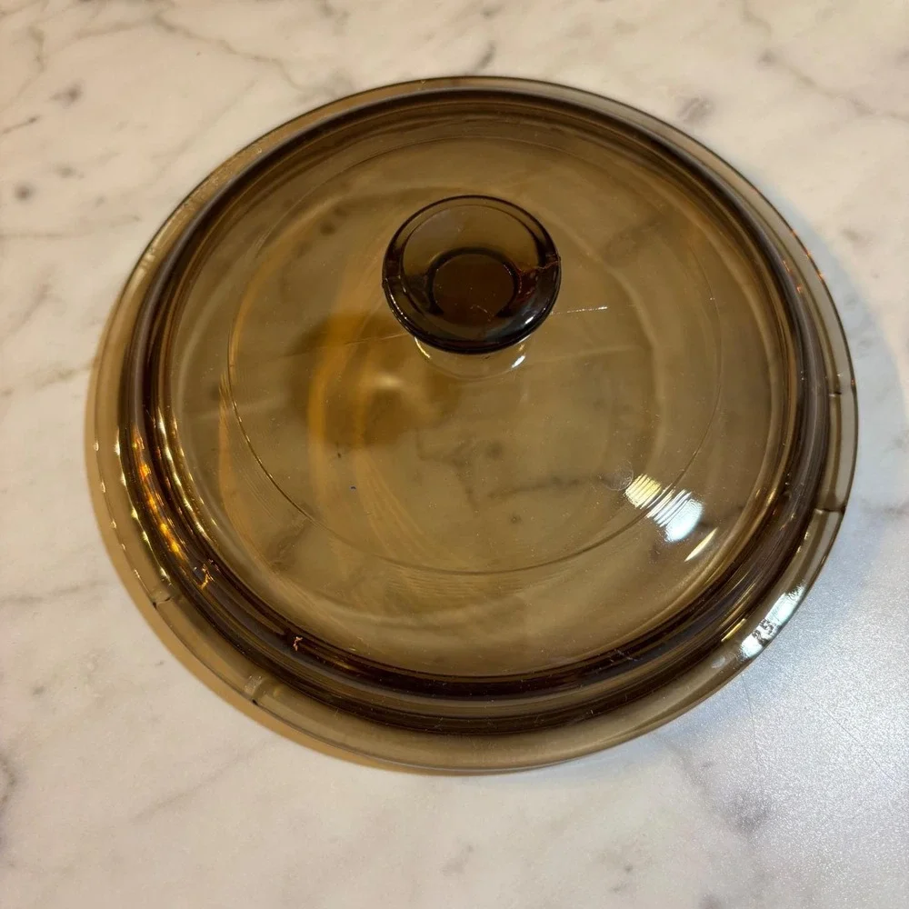 Pyrex Visions Amber Brown Glass Lid PS-10-C for 1.5 Quart Casserole Saucepan
